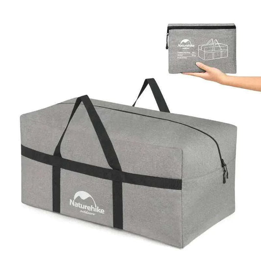 Dark grey outdoor camping storage bag made of durable plaid Oxford cloth for gear and clothes organization